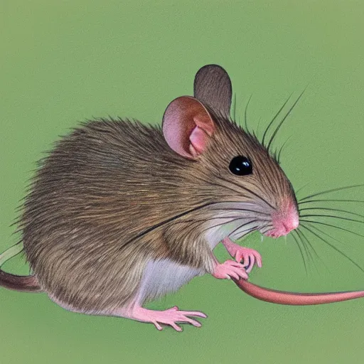 Image similar to field mouse with a spiral tail, by cecily mary barker