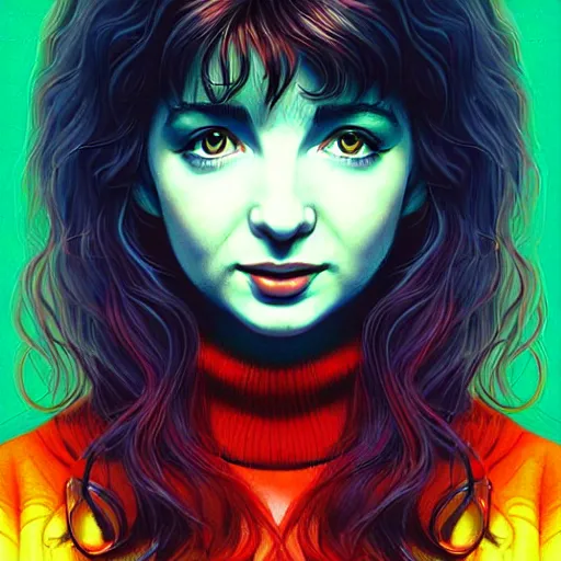 Image similar to richly detailed color illustration young kate bush illustrated by artgerm and mina petrovic and timothy kong and marina federovna. 3 - d shadowing, stranger things