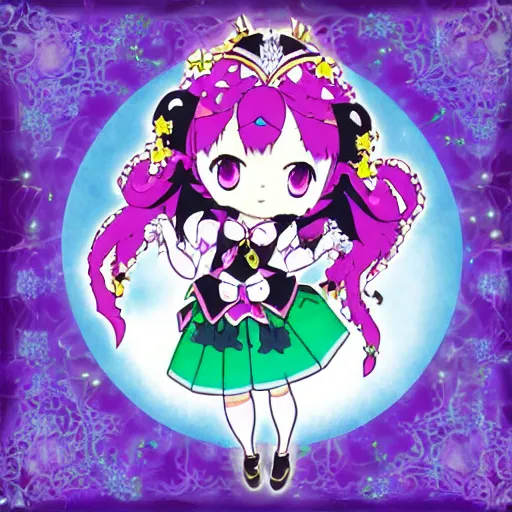 Image similar to elegant gothic pripara aikatsu magical girl touhou magical ms girl character, cel art