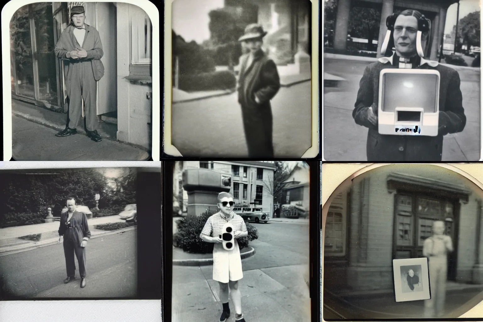 Prompt: 1950s polaroid photo of a time traveler from the year 4000 in Lincoln Park