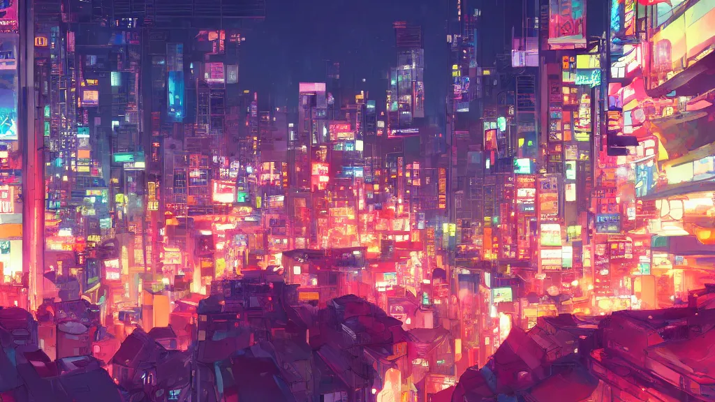 Prompt: landscape of a The Tokyo city , rich vivid colors, ambient lighting, dynamic lighting, official media, anime key visual, makoto shinkai, ilya kuvshinov, lois van baarle, rossdraws, detailed, trending on artstation.