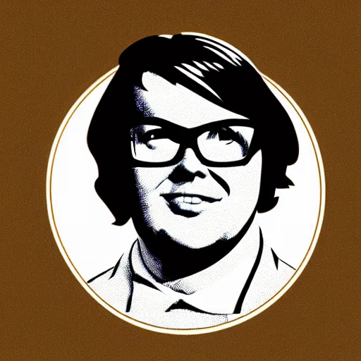 Image similar to clark duke vector, svg sticker art