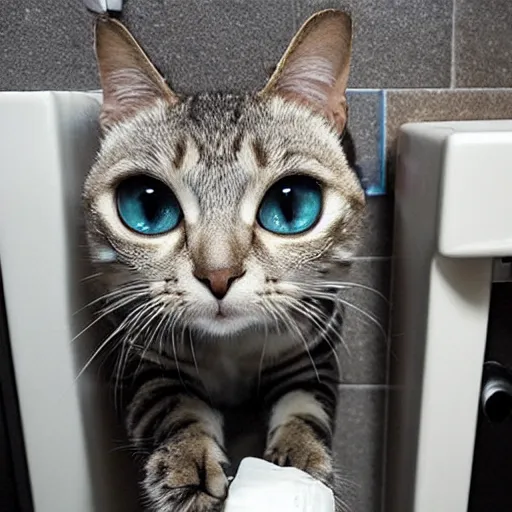 Prompt: toilet cat