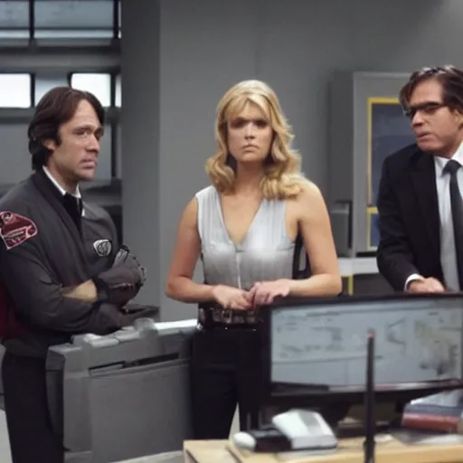 Image similar to a still of from battlestar galactica crossover with the office