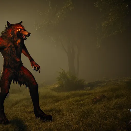 Image similar to werewolf from van helsing unreal engine hyperreallistic render 8k