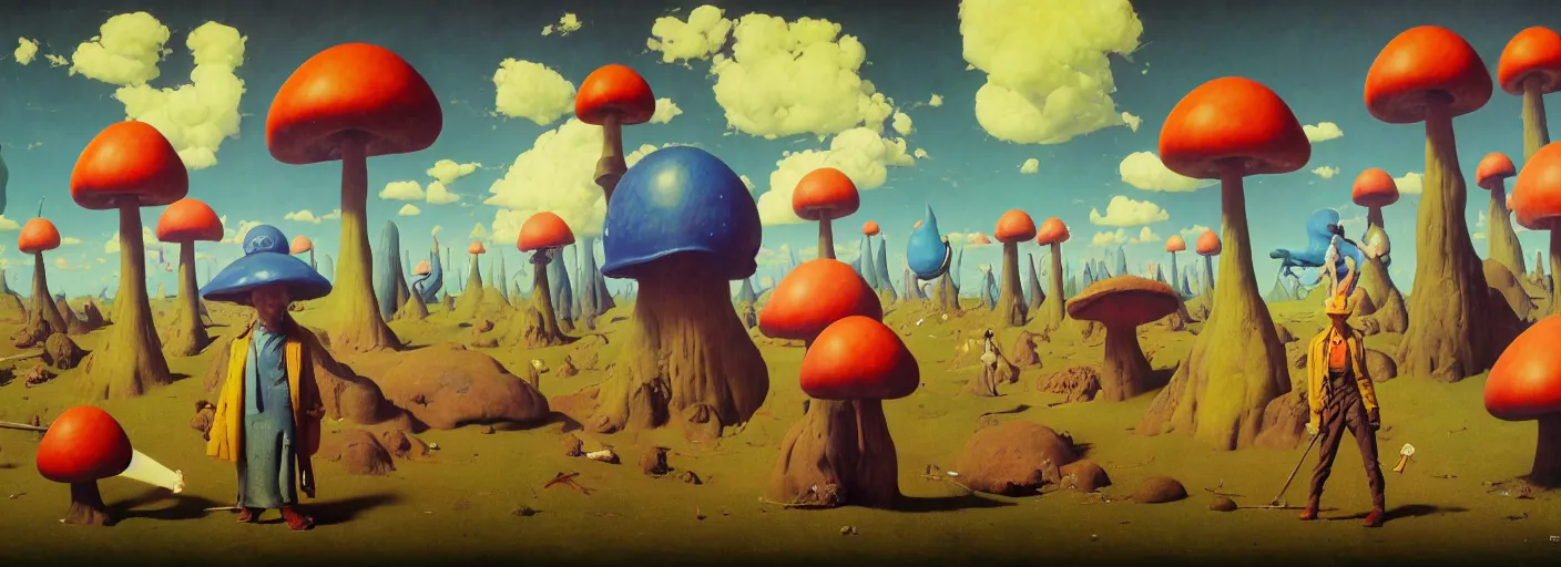 Image similar to full - body surreal colorful clay toadstool rpg character concept art anatomy, action pose, very coherent and colorful high contrast masterpiece by norman rockwell franz sedlacek hieronymus bosch dean ellis simon stalenhag rene magritte gediminas pranckevicius, dark shadows, sunny day, hard lighting, reference sheet white! background