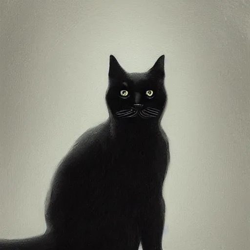 Prompt: a black cat with a white spot on his chest, artstation, by Anna Podedworna