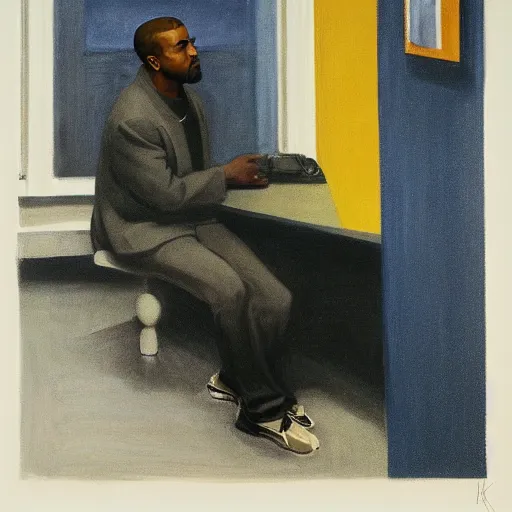 Prompt: Kanye west by Edward hopper