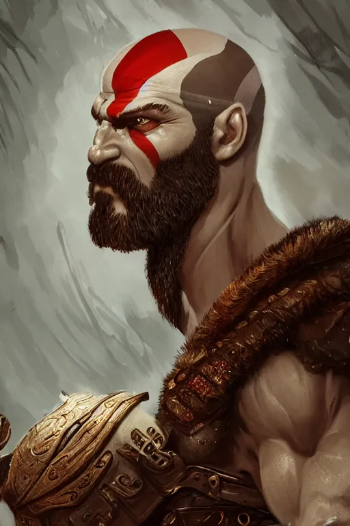 Image similar to The God Of War, gorgeous, amazing, elegant, intricate, highly detailed, digital painting, artstation, concept art, sharp focus, illustration, art by Ruslan Korovkin