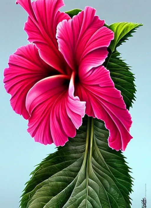 Image similar to perfectly detailed hibiscus flowers!! full plant blessed by nature with ever - increasing physical mental perfection, symmetrical! intricate, sensual features, highly detailed, biblical divine holy perfection!! digital painting, artstation, concept art, smooth, sharp focus, illustration, art by artgerm and greg rutkowski and alphonse mucha
