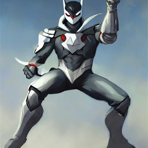 Image similar to greg manchess portrait painting of armored moon knight mixed with ultraman and nightwing as overwatch character, medium shot, asymmetrical, profile picture, organic painting, sunny day, matte painting, bold shapes, hard edges, street art, trending on artstation, by huang guangjian and gil elvgren and sachin teng