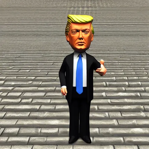 Prompt: trump bobblehead, low polygon model, cs 1.6 texture