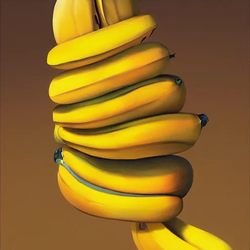 Image similar to goro fujita ilustration a full yellow bananas, painting by goro fujita, sharp focus, highly detailed, artstation