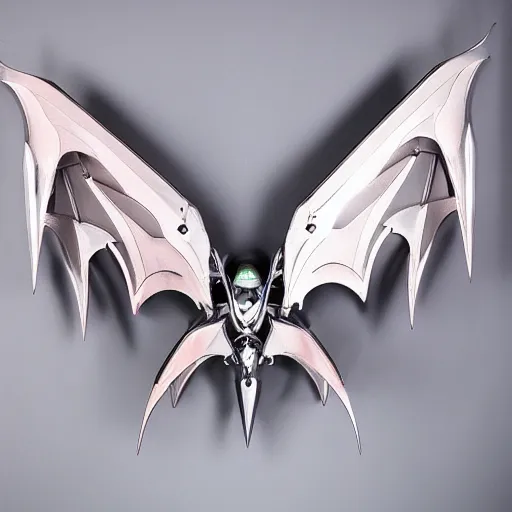 Image similar to pair of crystaline mechanical cybernetic bat - wings