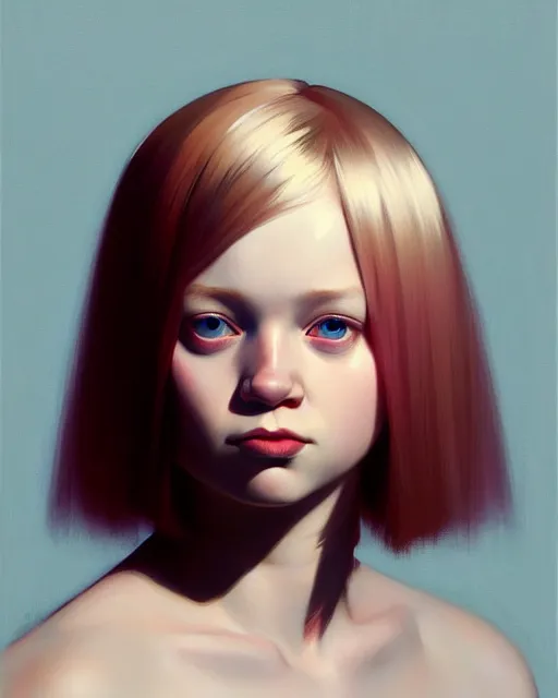 Image similar to stylized portrait of an artistic pose, composition, young albino girl, one head only, realistic shaded, fine details, realistic shaded lighting poster by ilya kuvshinov, magali villeneuve, artgerm, jeremy lipkin and michael garmash and rob rey