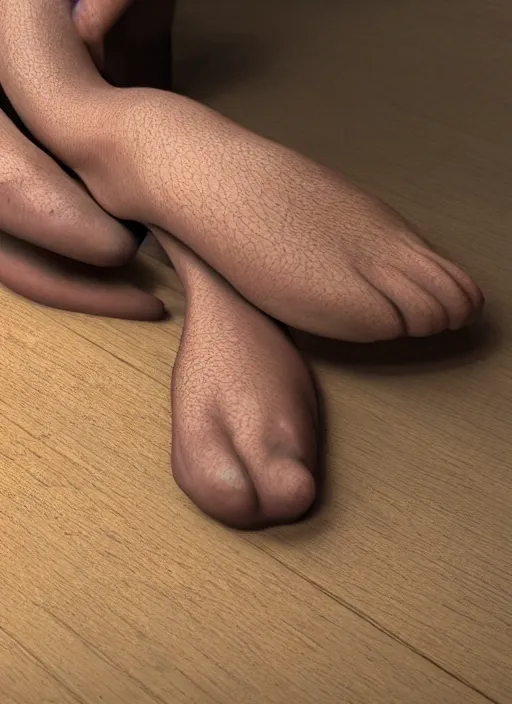 Image similar to a foot, 8 k extremely realistic and highly detailed