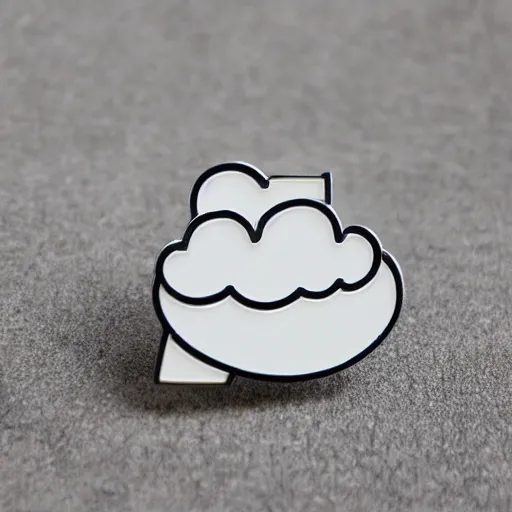 Image similar to clouds enamel pin, style of alumandink