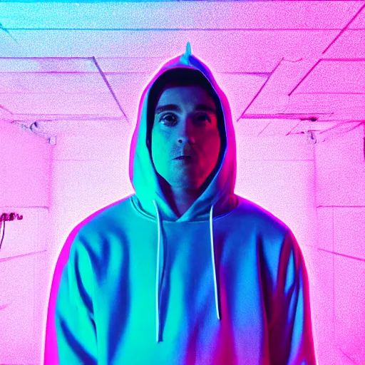 Prompt: rich astley in hoodie, portrait, vaporwave, synthwave, neon, vector graphics, cinematic, volumetric lighting, f 8 aperture, cinematic eastman 5 3 8 4 film