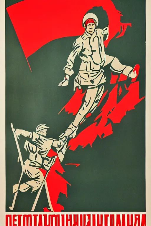 Image similar to soviet poster