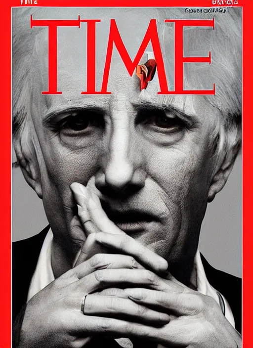 Prompt: TIME magazine cover, the coming AI singularity