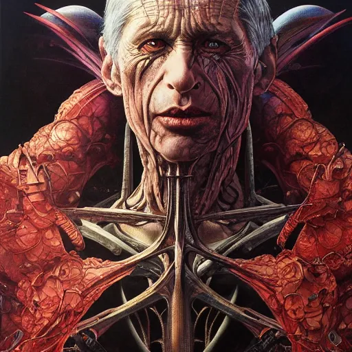 Prompt: realistic detailed image of enemy of humanity anthony fauci by ayami kojima, amano, karol bak, greg hildebrandt, and mark brooks, neo - gothic, gothic, rich deep colors. beksinski painting, part by adrian ghenie and gerhard richter. art by takato yamamoto. masterpiece