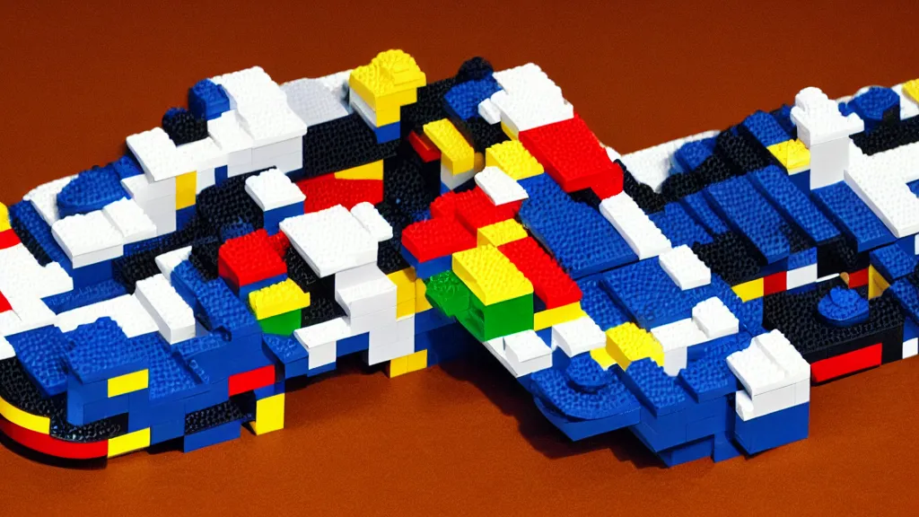 Image similar to sneaker made out of lego, art deco, digital harlem renaissance