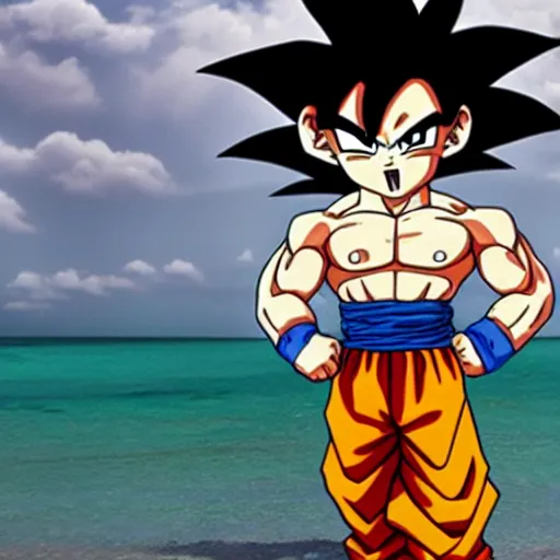 Prompt: goku in a bikini
