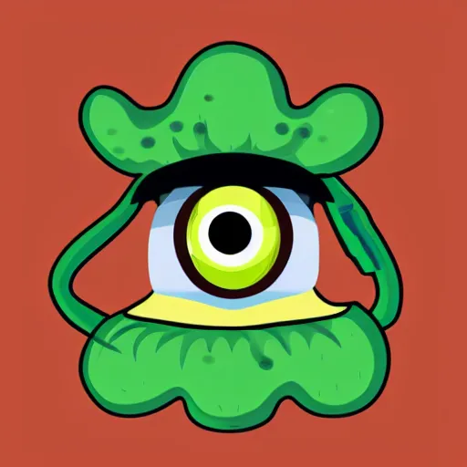 Prompt: anthropomorphic marijuana bud with 2 googly eyes, sticker, highly detailed, colorful, illustration, smooth and clean vector curves, no jagged lines, vector art, smooth