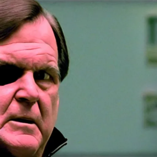 Image similar to A still image of coach Belichick in 'The Matrix'(1999)