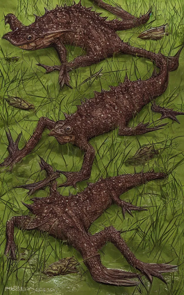 Prompt: diplocaulus living in a swamp, photorealistic, highlydetailed