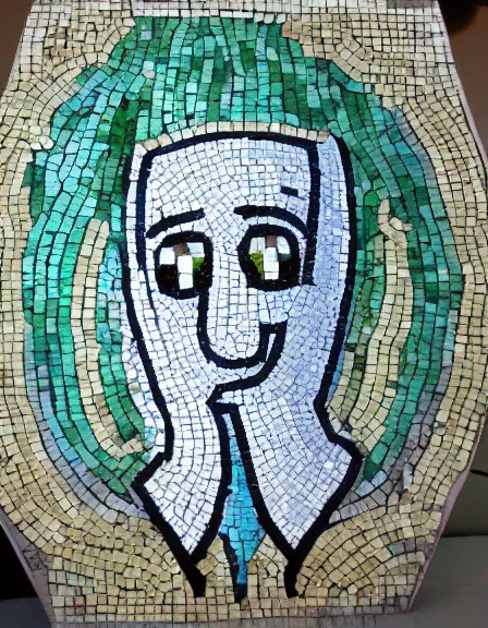 Image similar to A mosaic of Handsome Squidward