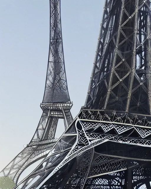 Image similar to Tour Eiffel futuristic style design by Zahah Hadid