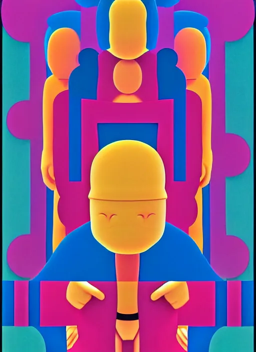 Image similar to multilayered men by shusei nagaoka, kaws, david rudnick, pastell colours, cell shaded, 8 k