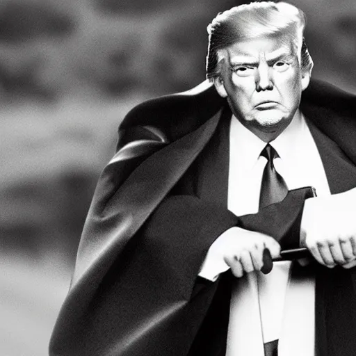 Image similar to A film still of Donald Trump as a Jedi king realistic,detailed