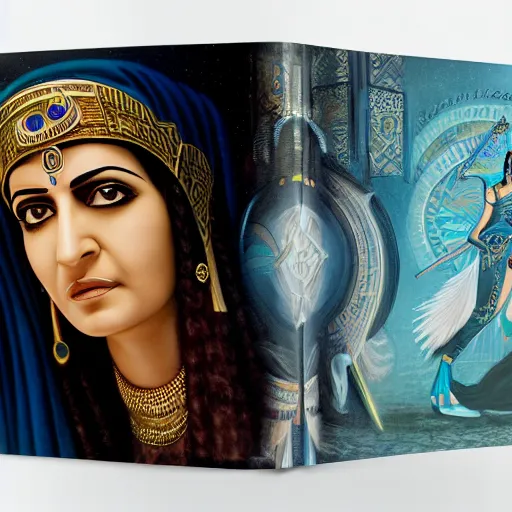 Image similar to a detailed fantasy character portrait of om kalthoum as egyptian goddess of music by lauri blank, artgerm, evelyn de morgan, 8K, 50mm lens