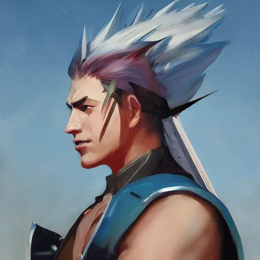 Prompt: greg manchess portrait painting of yuffi from ffvii as overwatch character, medium shot, asymmetrical, profile picture, organic painting, sunny day, matte painting, bold shapes, hard edges, street art, trending on artstation, by huang guangjian and gil elvgren and sachin teng