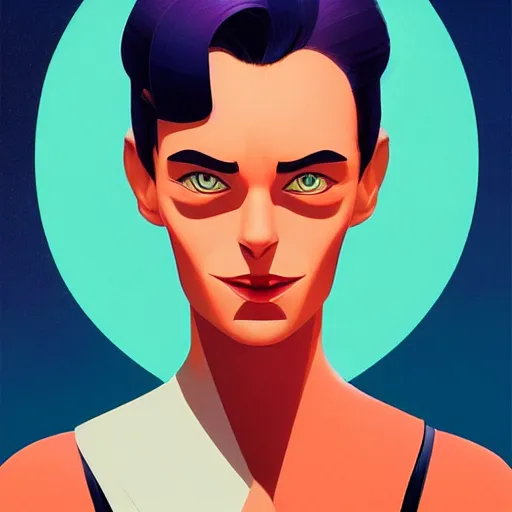 Image similar to face icon stylized minimalist the day the earth stood still 1 9 5 1, loftis, cory behance hd by jesper ejsing, by rhads, makoto shinkai and lois van baarle, ilya kuvshinov, rossdraws global illumination