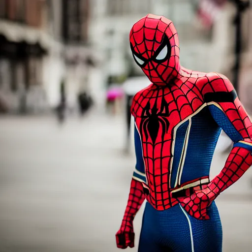 Image similar to dslr portrait still of steampunk spider - man, 8 k, 8 5 mm f 1. 4