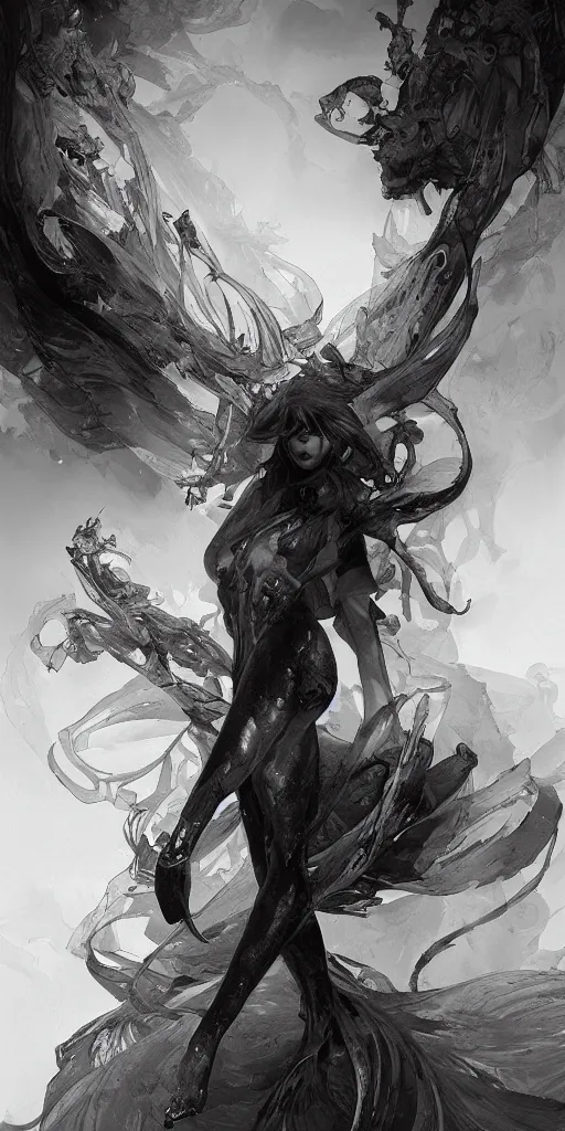 Image similar to highly detailed beautiful black and white photography of insects, sharp focus, dynamic lighting, elegant harmony, beauty, masterpiece, by riccardo federici, by james jean, by craig mullins, by lois van baarle, by makoto shinkai, by greg tocchini, by greg rutkowski, illustration, ink draw, pen,