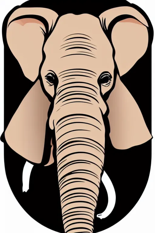 Image similar to A portrait of a baby elephant, sticker, colorful, illustration, smooth and clean vector curves, no jagged lines, vector art, smooth