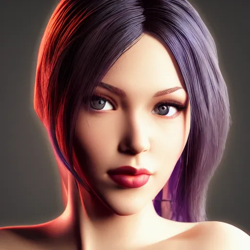 Image similar to beautiful young woman model octane render