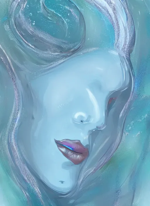 Image similar to portrait of a stunningly beautiful water drop, art by 5 7 3 7 4 6 3 6 3 6 4 6 4