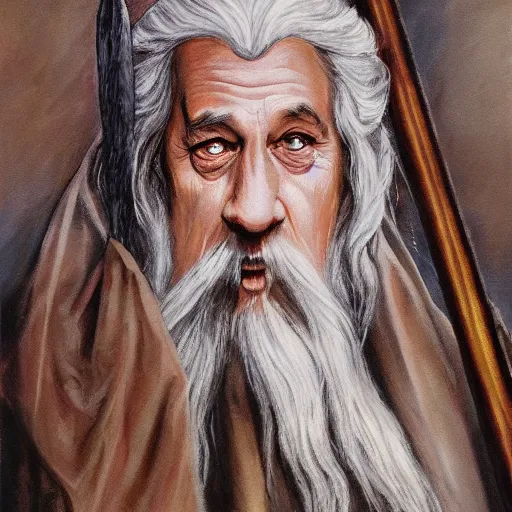 Prompt: gandalf as deity, painting