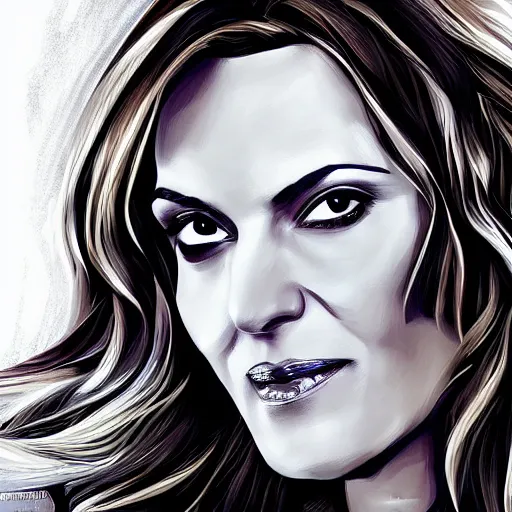 Image similar to mariska hargitay, digital painting, ultradetailed