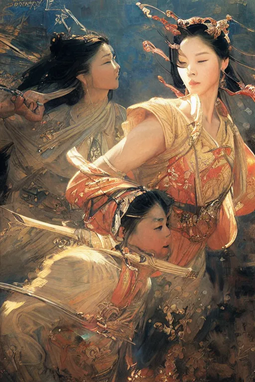 Image similar to wuxia, painting by gaston bussiere, craig mullins, j. c. leyendecker