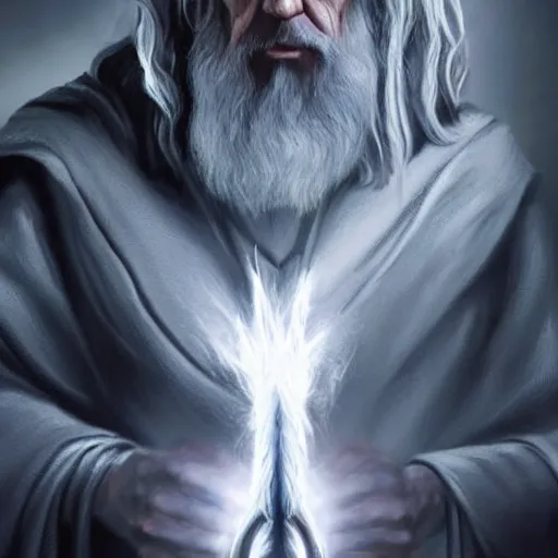 Image similar to gandalf as a warlock using shadow magic, artstation hall of fame gallery, editors choice, #1 digital painting of all time, most beautiful image ever created, emotionally evocative, greatest art ever made, lifetime achievement magnum opus masterpiece, the most amazing breathtaking image with the deepest message ever painted, a thing of beauty beyond imagination or words