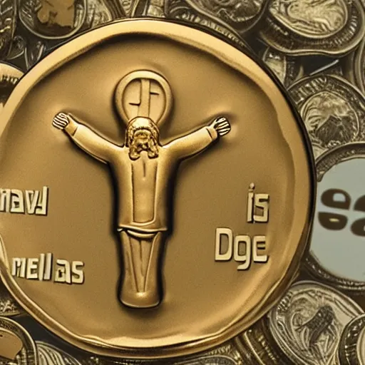Image similar to jesus christ regrets buying doge coin