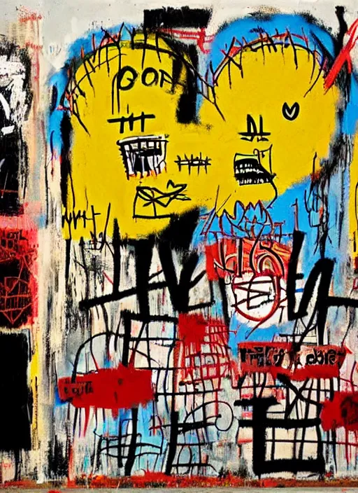 Image similar to love war and apocalypse, street art, jean - michel basquiat