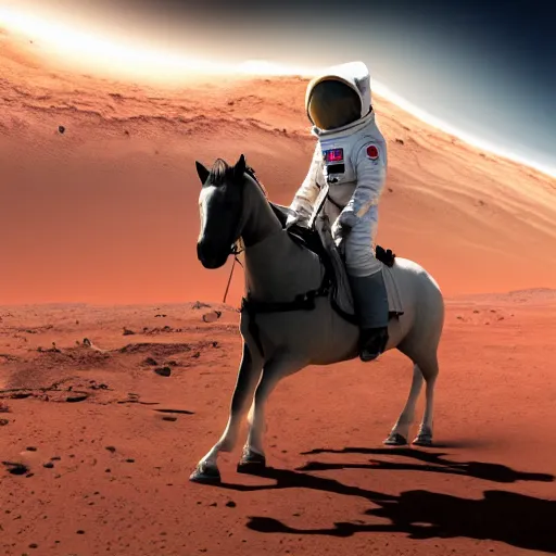 Prompt: A astronaut riding a horse on Mars, photorealistic, 4K