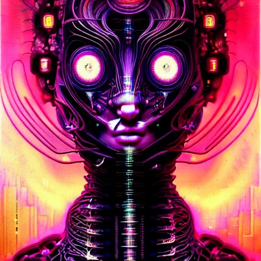 Prompt: extremely psychedelic beautiful brutalist cyborg organism infected by night. intricate, elegant, highly detailed, extremely lifelike photorealistic digital painting, artstation. steichen, gaston bussiere, tom bagshaw, brutalist cyberpunk alphonse mucha. elegant minimalism. anatomically correct vasculature. sharp focus. black. surreal lush cosmic hallucination